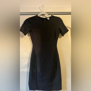 Wilfred Aritzia Mignonne Textured Black Lace Short Sleeve Mini Dress XXS